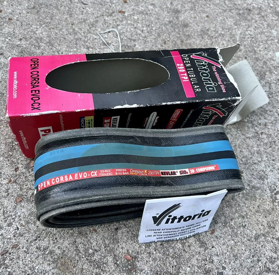 NOS Vittoria Open Cross EVO-CX 700x23c 3D Compound 290 TPI Blue Vintage Clincher
