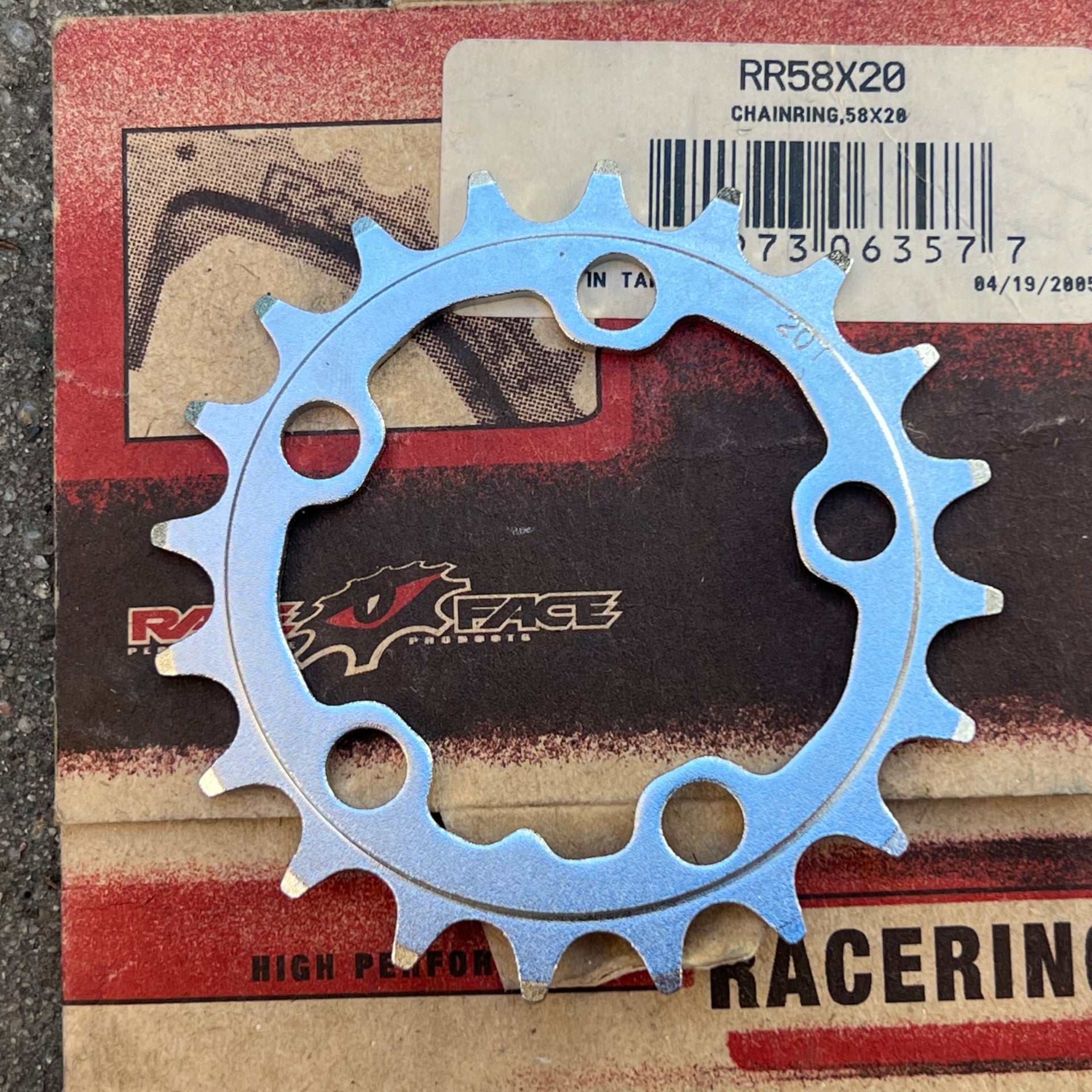 NOS Raceface 58BCD 20T Chainring Ring 5 Bolt Granny Small Steel Silver MTB Retro