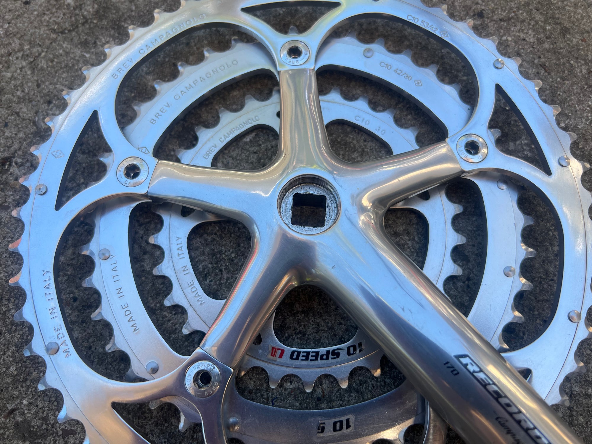 MINT Campagnolo Record 10 Speed Triple Crankset 170mm 53-42-30 Road Touring Bike