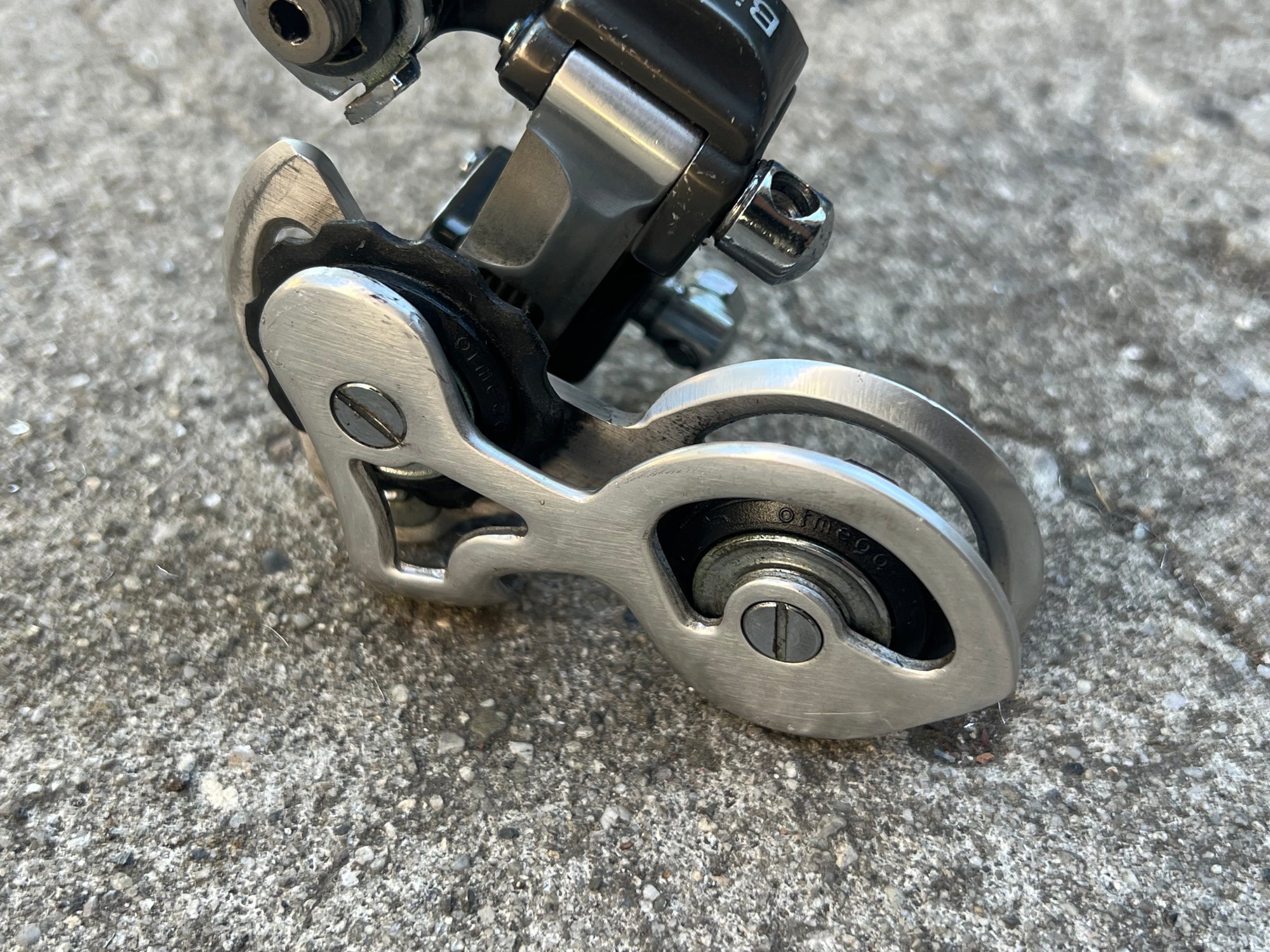 Ofmega Premier Vintage Short Cage Rear Derailleur Bianchi Gray Silver 5/6/7 Speed Road Bike
