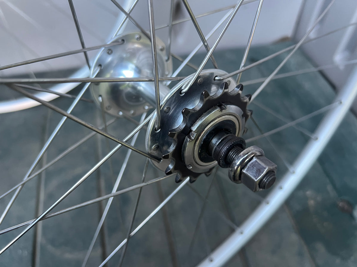 Miche Track Wheelset 100/120mm 700c Clincher Vintage Silver Fixed Gear High Flange 7