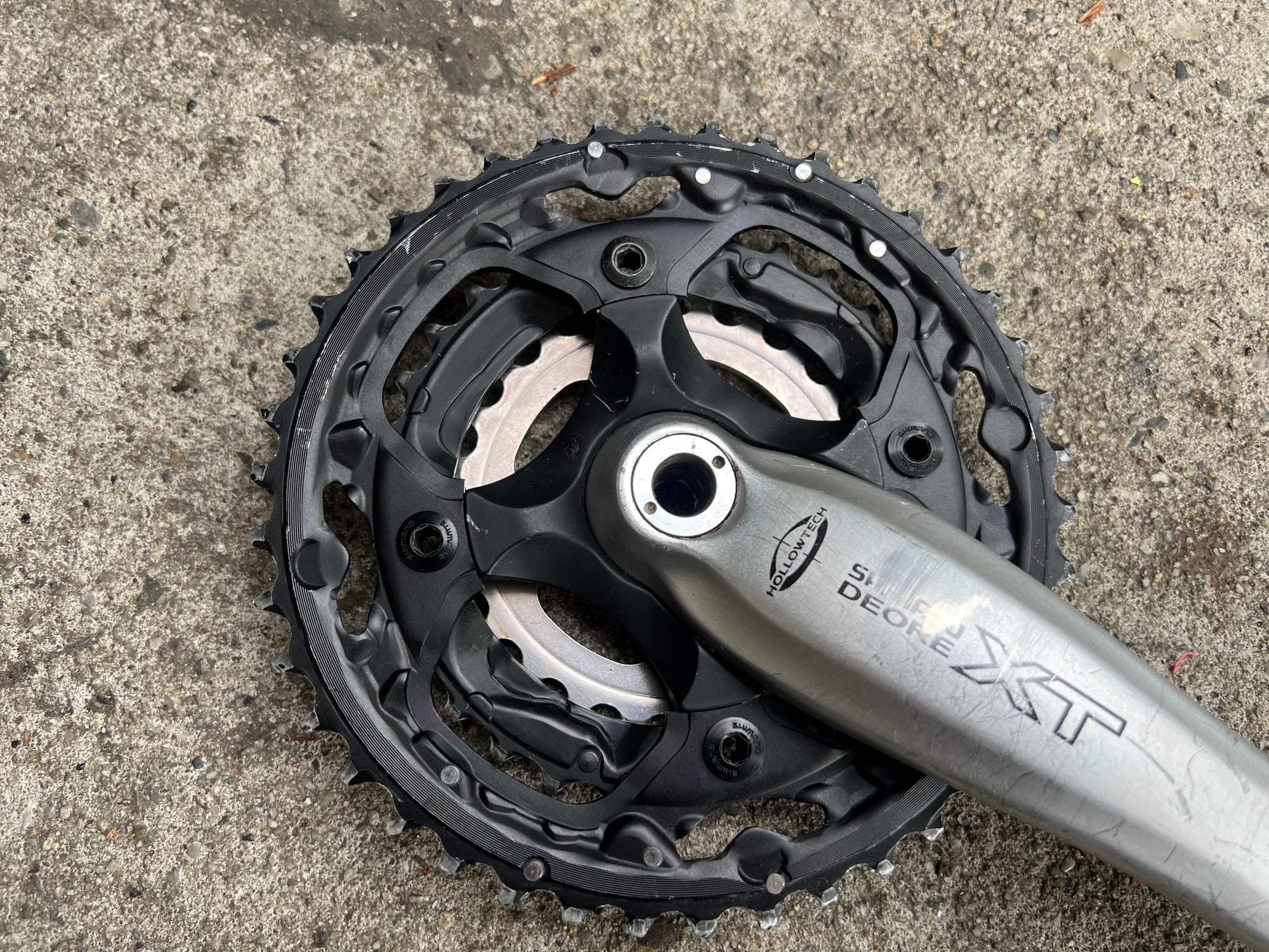 Shimano Deore XT FC-M752 Crankset Octalink 175mm Vintage MTB Silver 24-32-42 Triple