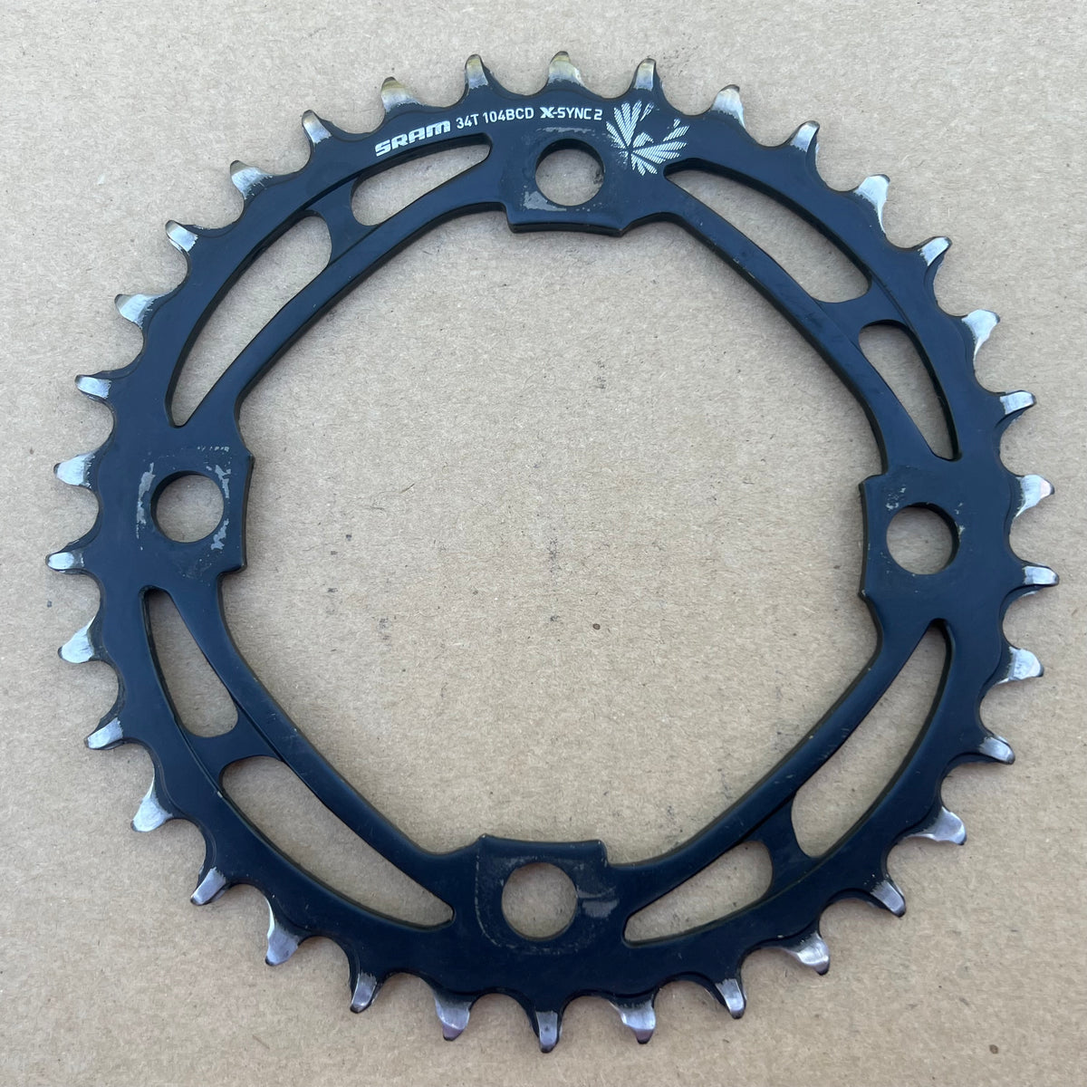 SRAM X-Sync 2 34T 104 BCD 11/12 Speed Narrow Wide Steel Chainring Black