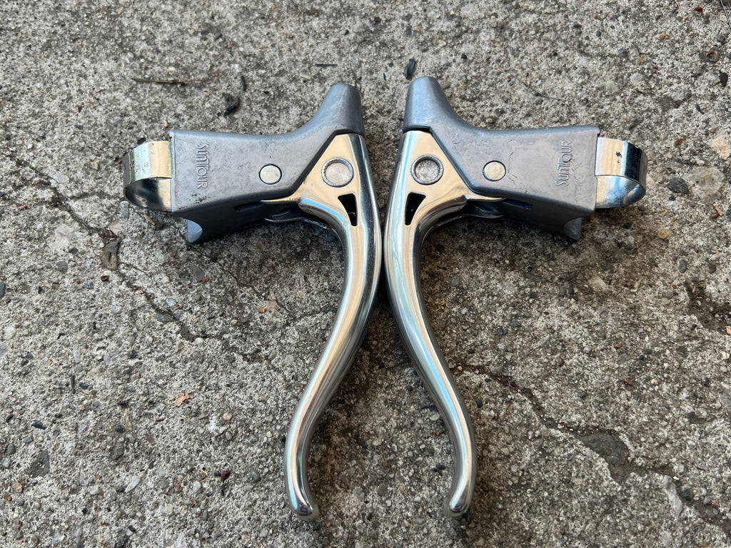 MINT Suntour Superbe Non Aero S Logo Brake Levers Drop Bar Vintage Road Bike