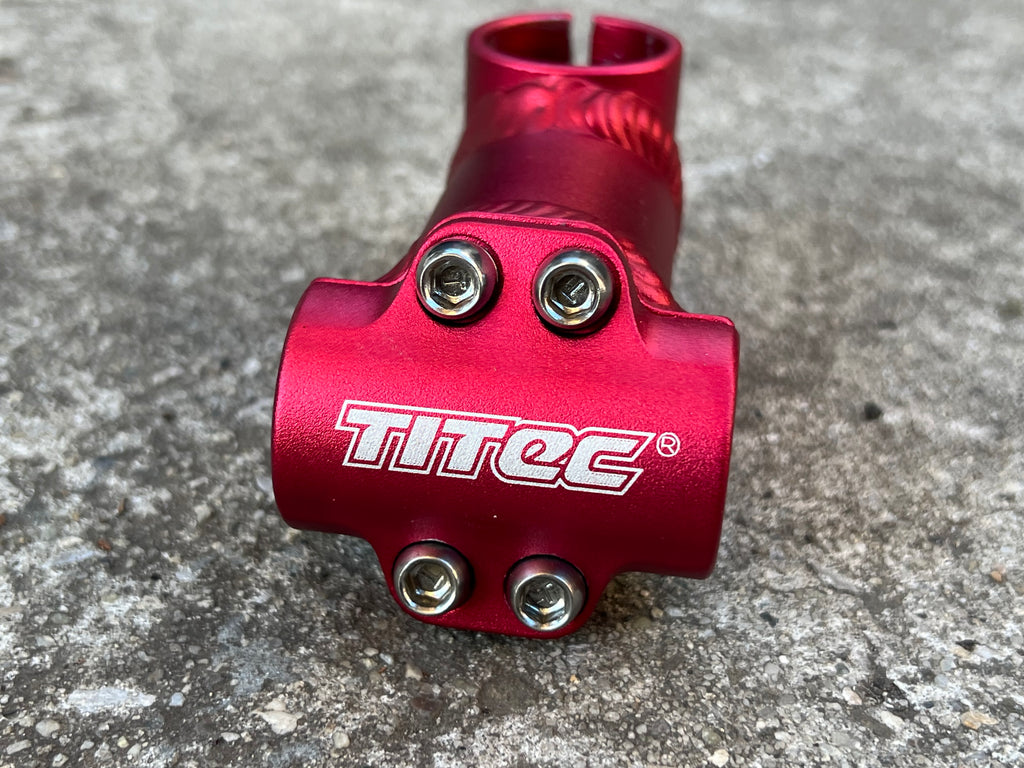 NICE Titec 80x25.4mm 1 1/8” Threadless Red Short Stem Vintage MTB Mountain Bike
