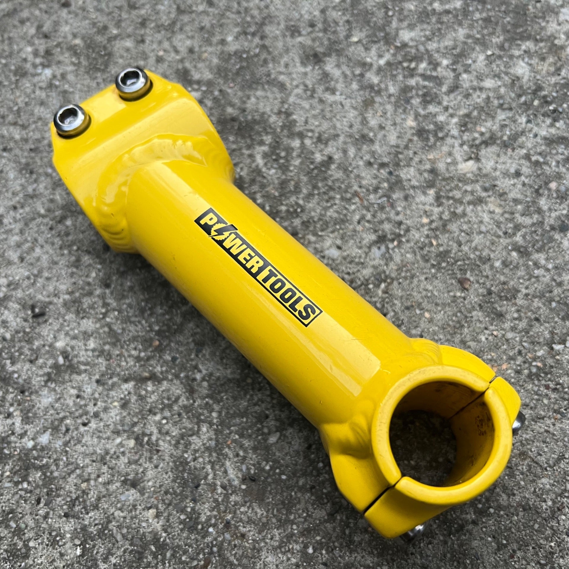 Power Tools Stem 1 1/8” 25.4x115mm Yellow Vintage Retro Mountain Bike Gravel 