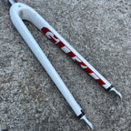 Used Guru Carbon Fork 700c 1 1/8” 8.25” Steerer True Temper White Red Threadless Road-Bicycle Bin