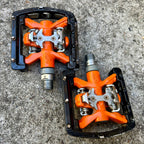 Used Onza H.O.X. Clipless MTB Platform Dual Sided Pedals Vintage Retro Orange Black-Bicycle Bin