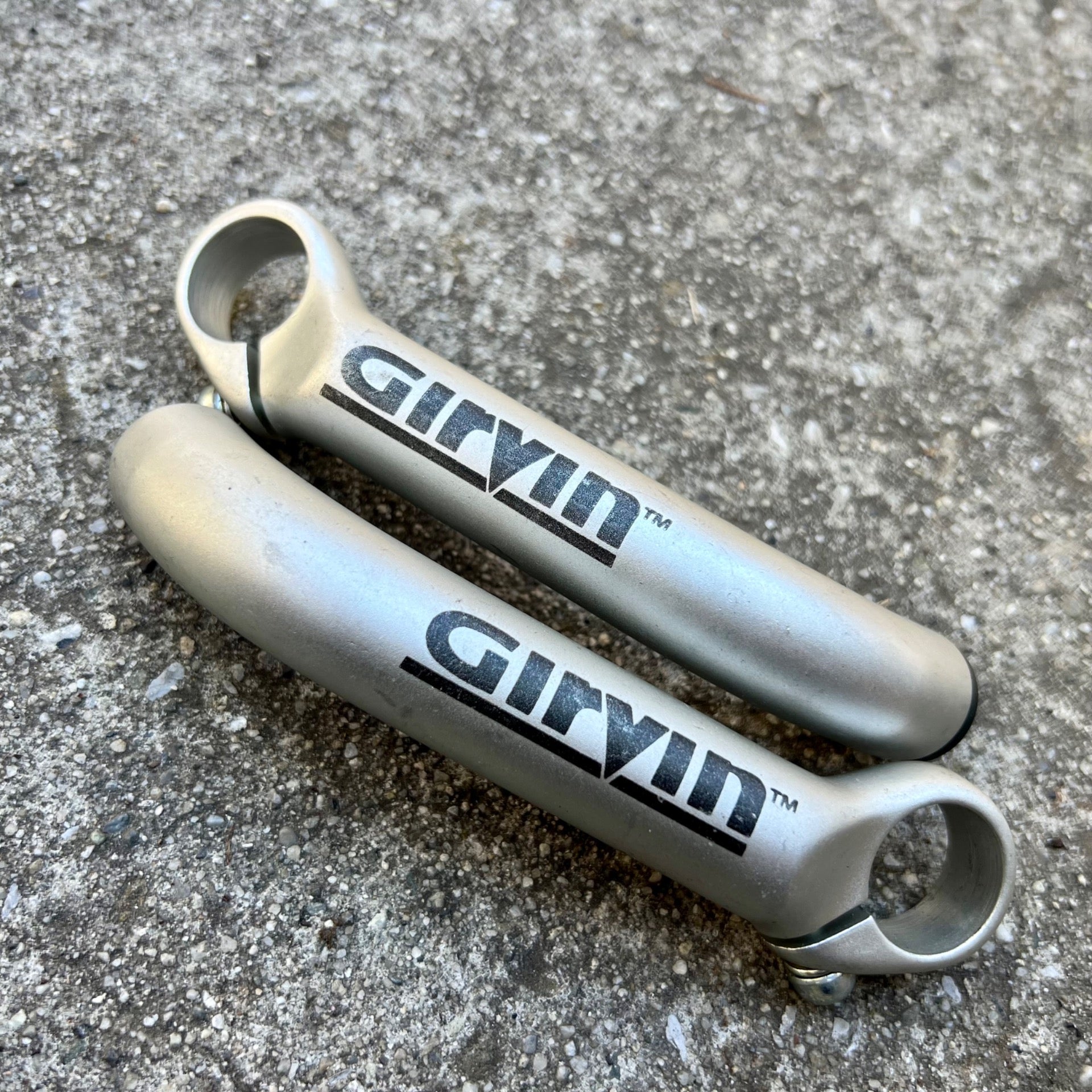 Girvin Silver Aluminum Bar Ends Vintage Retro MTB Mountain Bike VGC