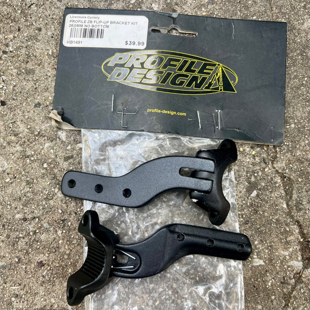 Profile Design 26.0mm Flip-Up Bracket Kit ZB Triathlon Bar Tri Aero Racing Black