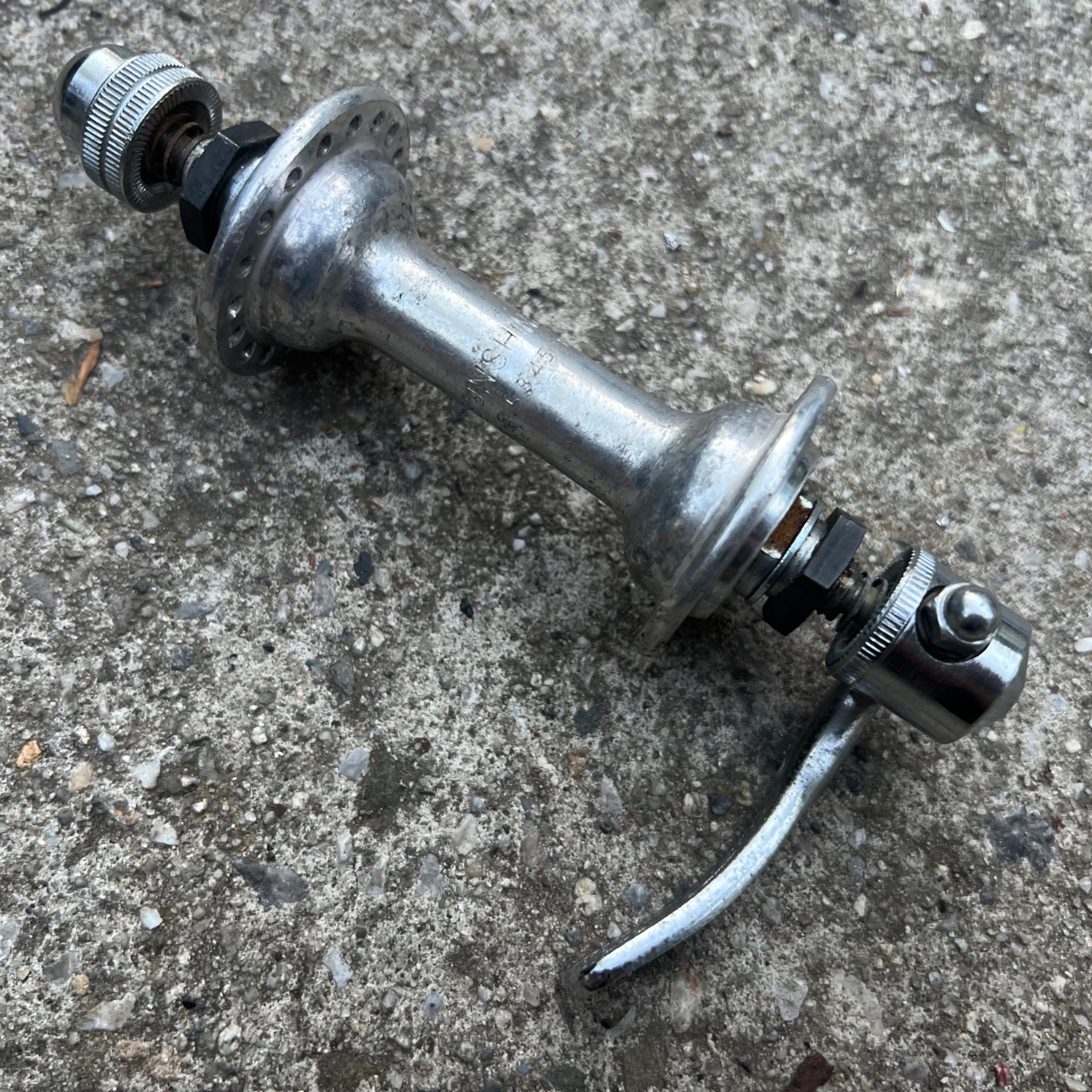 Sunshine Front Hub 96mm 36H Vintage Road BMX Quick Release Vintage Retro Silver 