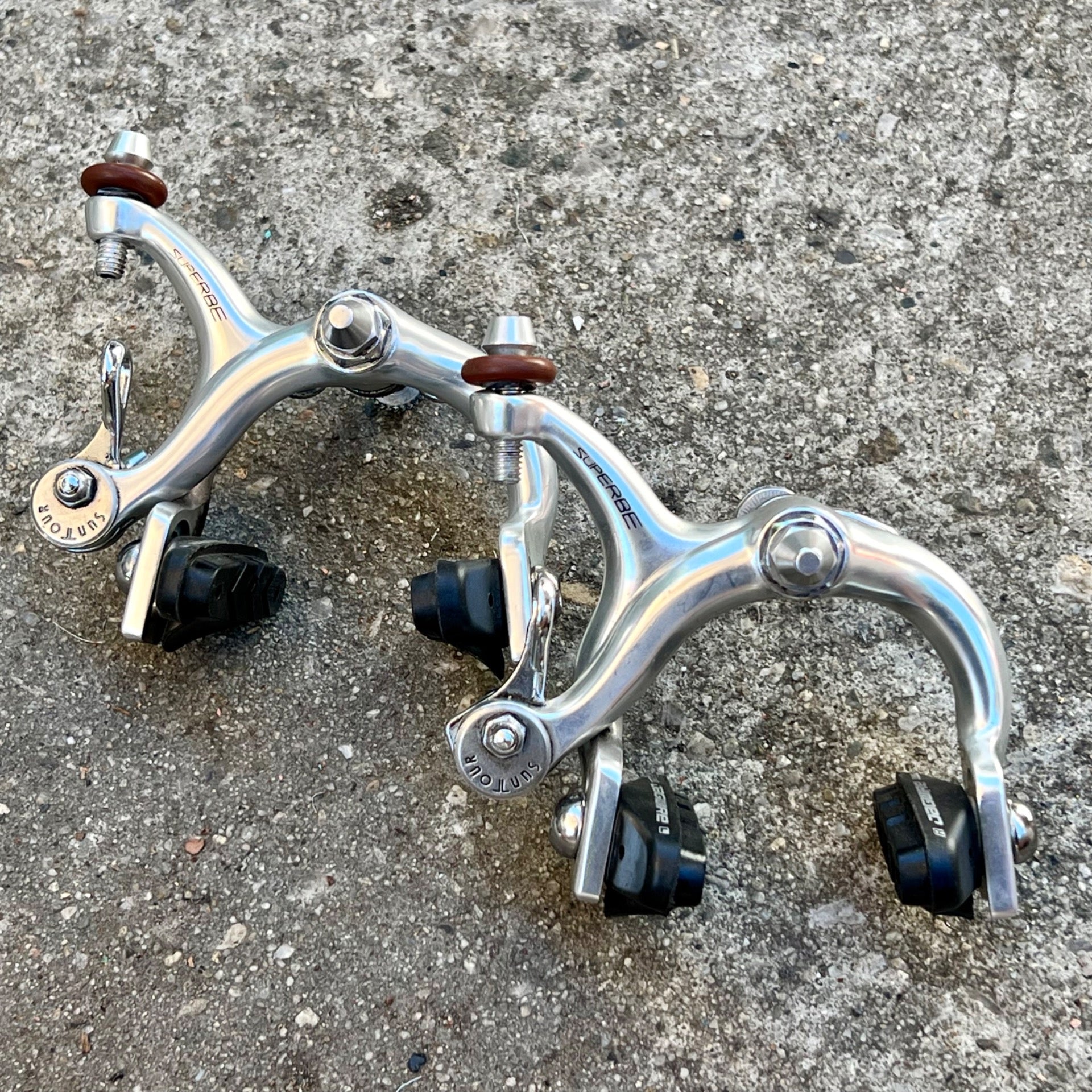 MINT Suntour Superbe Brakes Brake Set Vintage Road Bike Silver Touring Side Pull