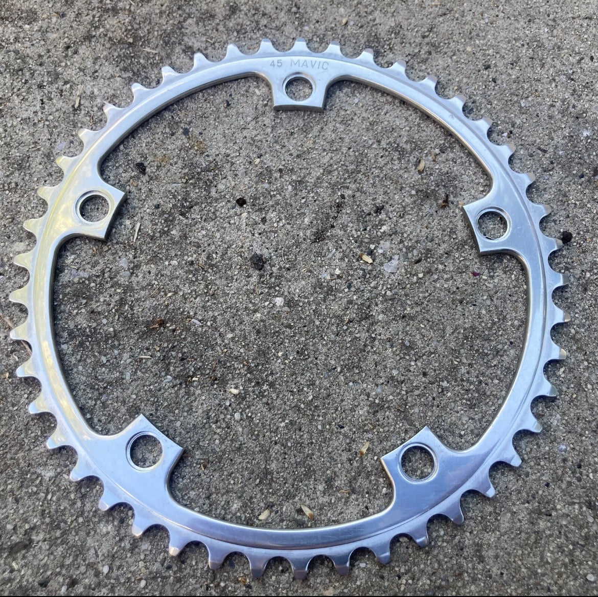 NOS Mavic 45T 144BCD Chainring Silver Vintage Fits Campy 600 Road Bike Retro