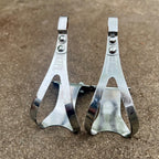 Used Christophe Toe Clips Size Large L Vintage Chrome Eroica Retro Road Touring Bike-Bicycle Bin