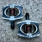 Used Crankbros Acid Carbon Clipless Pedals White Black MTB Gravel Pair Crankbrothers-Bicycle Bin