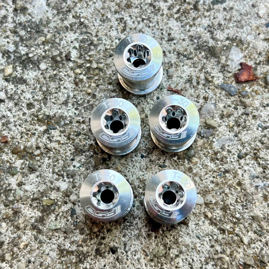 NEW FSA Replacement Chainring Bolt & Nut Set 5 Bolt T30 Torx For Double Aluminum