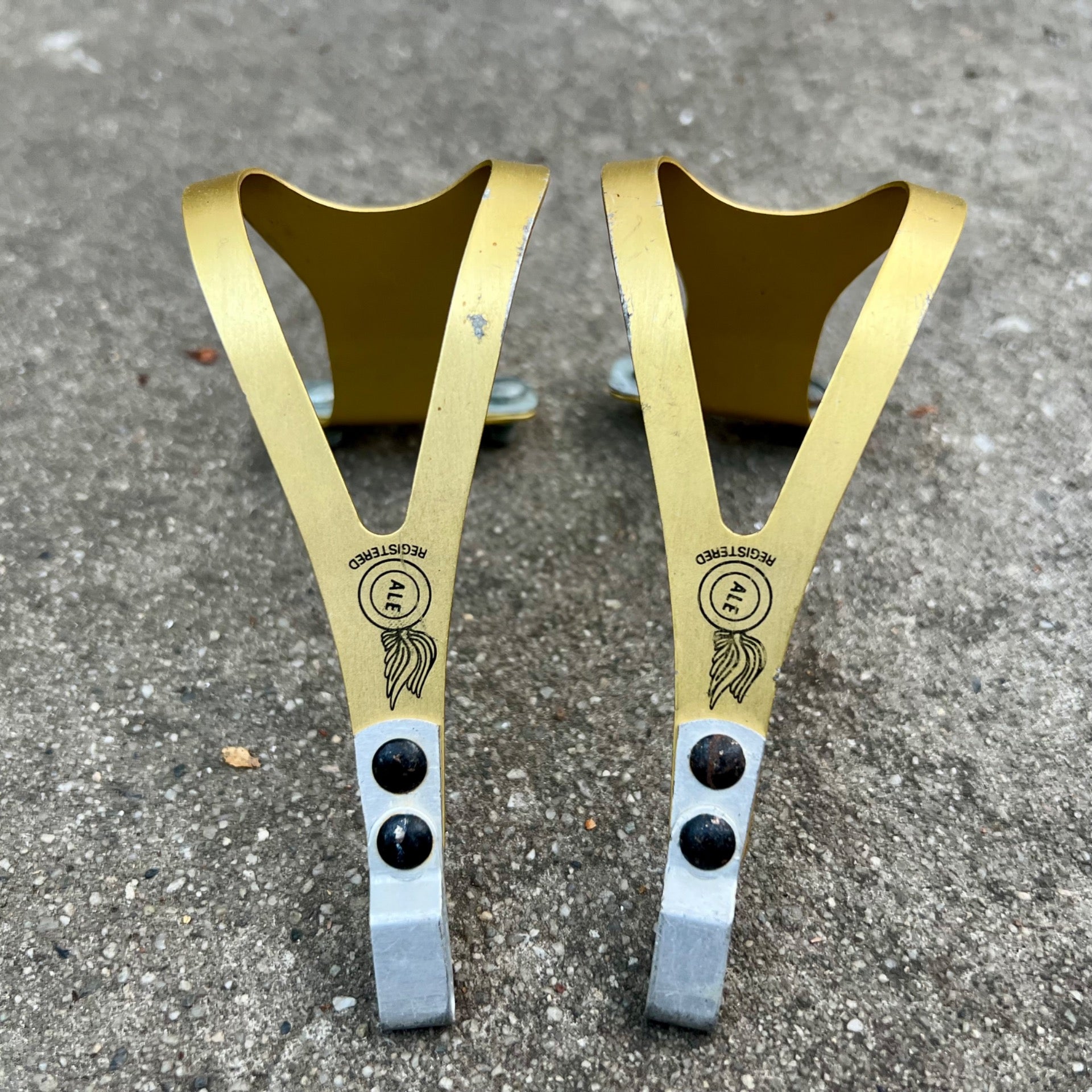 ALE Gold Toe Clips Size Small S Vintage Retro Touring Road Bike Racing Eroica 