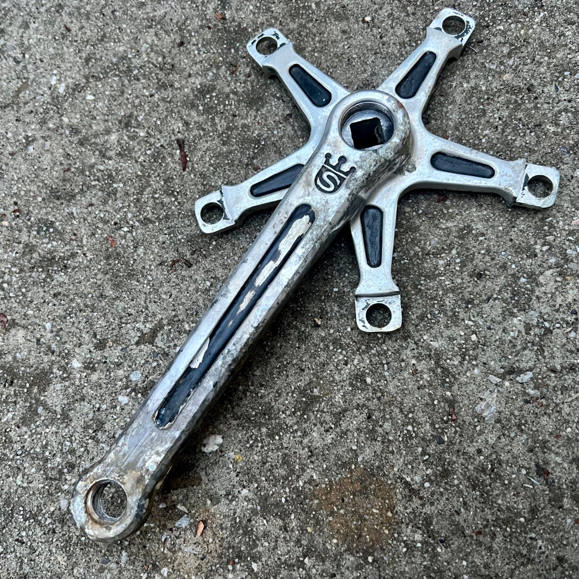 Sugino Mighty 171mm 144 BCD Drive Side Right Crank Arm Silver Black Vintage Road