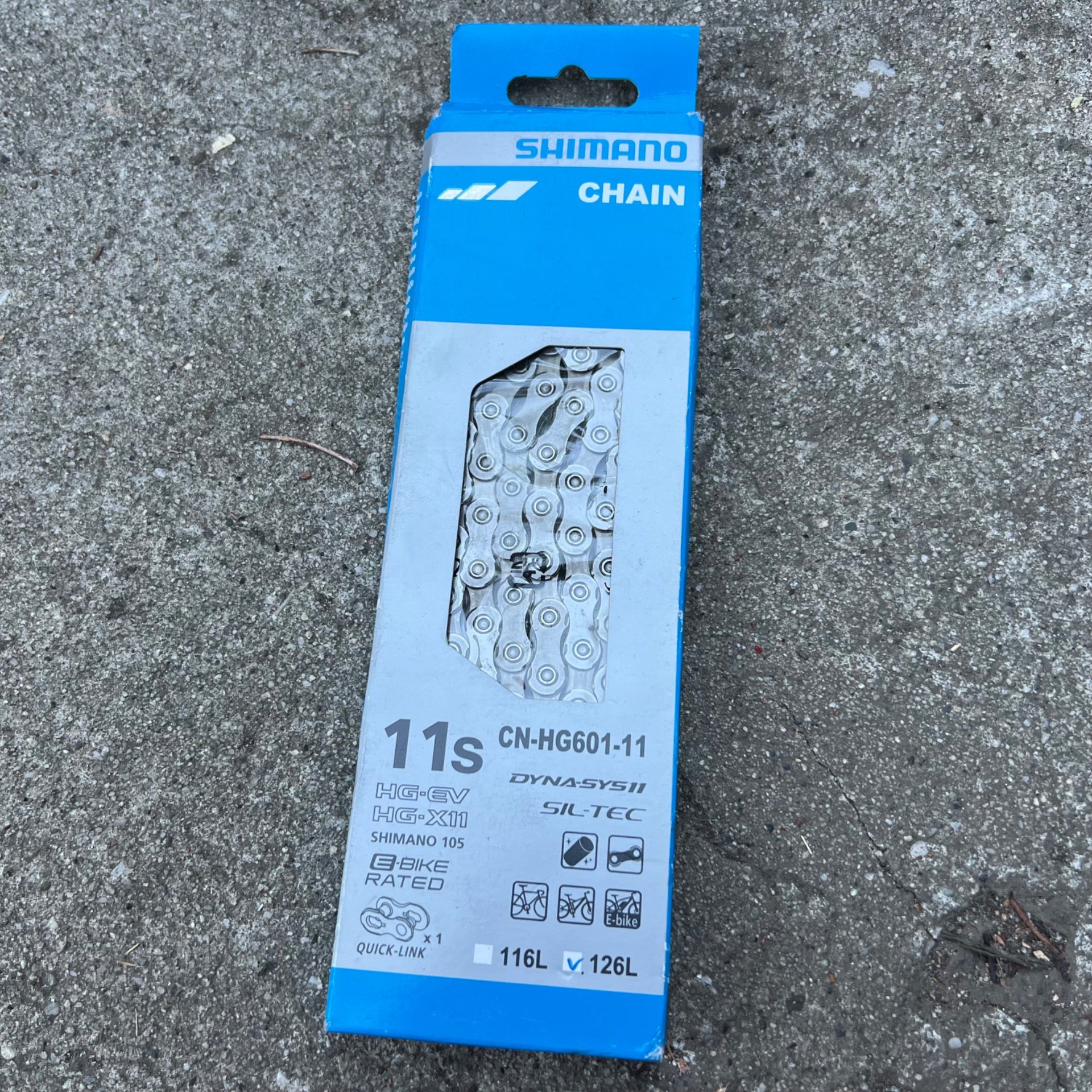 Shimano CN-HG601-11 E Bike Rated 11 Speed Chain 126L Master Link HG 105 Dyna Sys