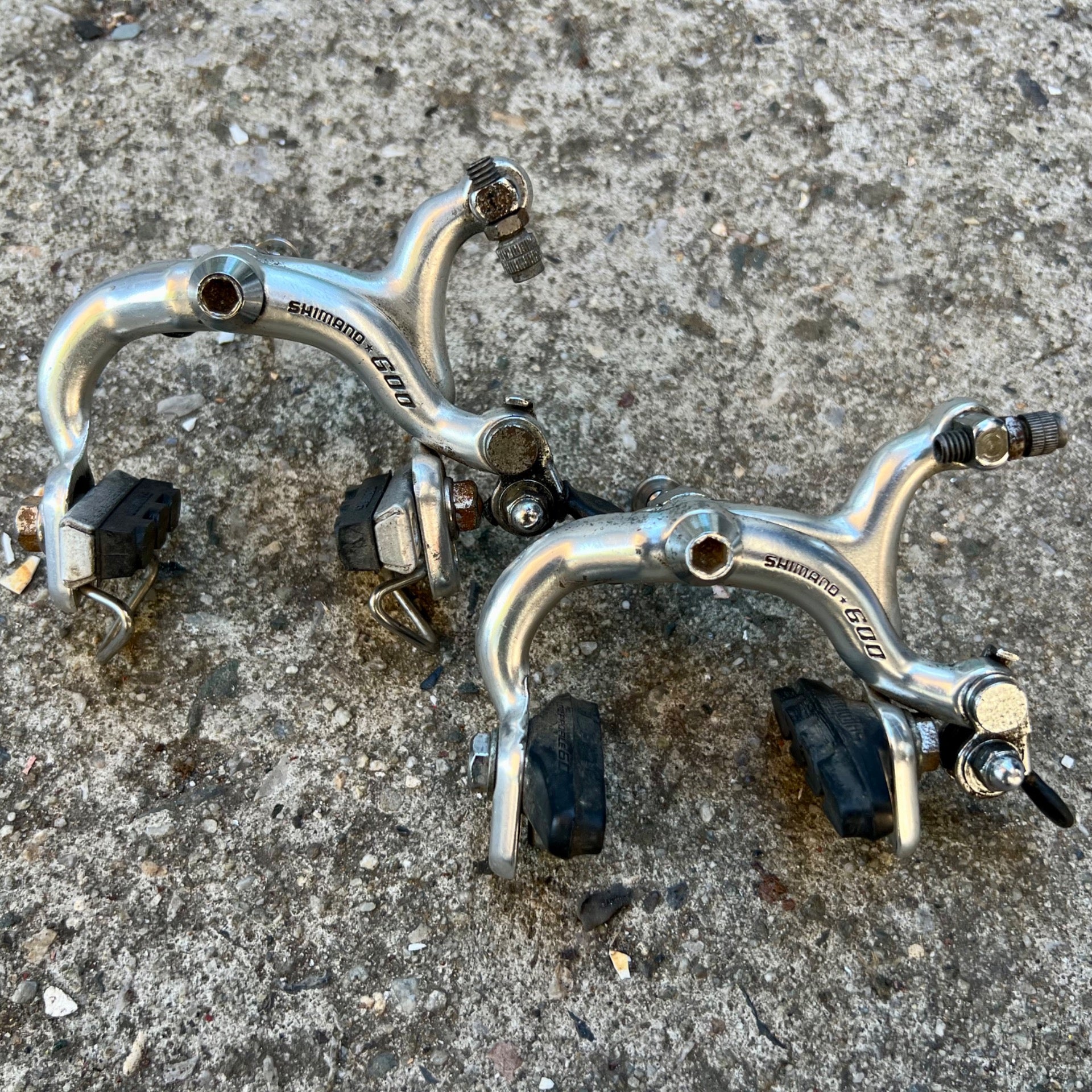 Shimano 600 Arabesque Brakes Brake Set Vintage Road Bike Silver Retro Side Pull