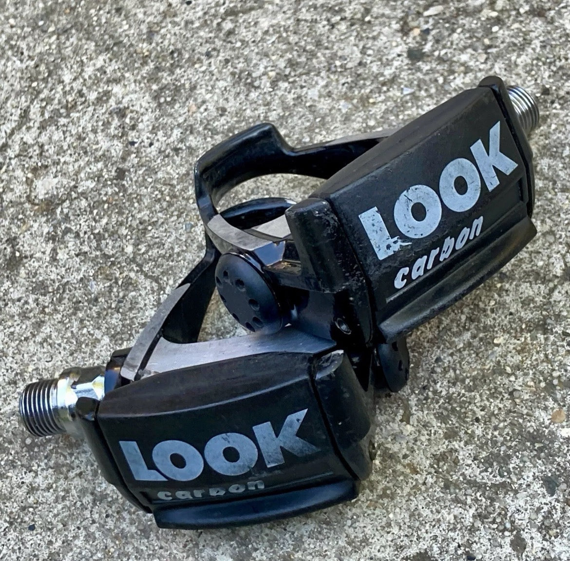 Vintage Look Carbon Black Clipless Pedals Retro Eroica Aluminum 9/16” 80’s