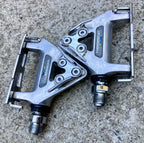 Used Shimano 600 PD-6400 Toe Clip Pedals Vintage Road Bike Retro Chrome Silver-Bicycle Bin