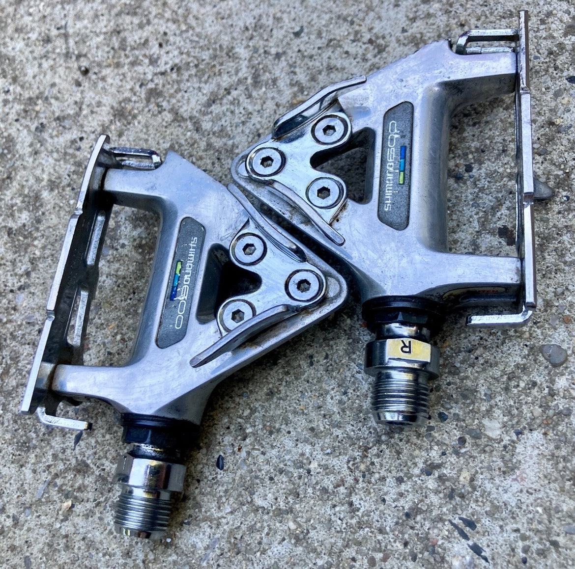 Shimano 600 PD-6400 Toe Clip Pedals Vintage Road Bike Retro Chrome Silver