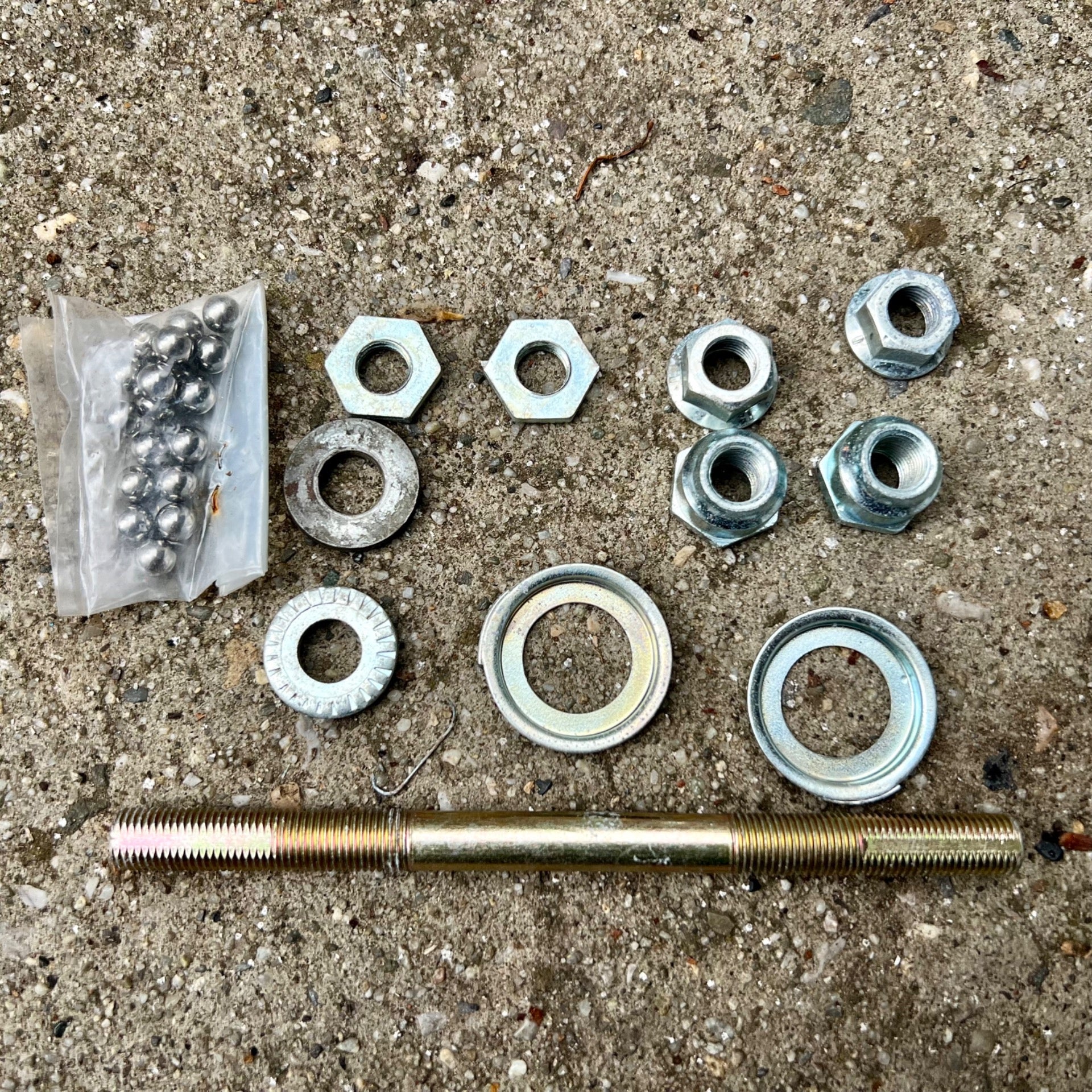 NOS Skyway Tuff Wheel 1 & 2 Axle Bearing Rebuild Kit With Nuts Seals
