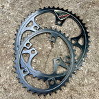 Used Sugino Bionic 38/48T 110 BCD Oval Chainring Set Steel Black Vintage MTB ATB-Bicycle Bin