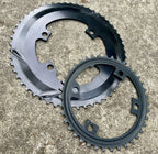 Used Shimano 110 BCD 4 Bolt Asymmetrical Chainring Set 53/39T 11 Speed Black Road-Bicycle Bin