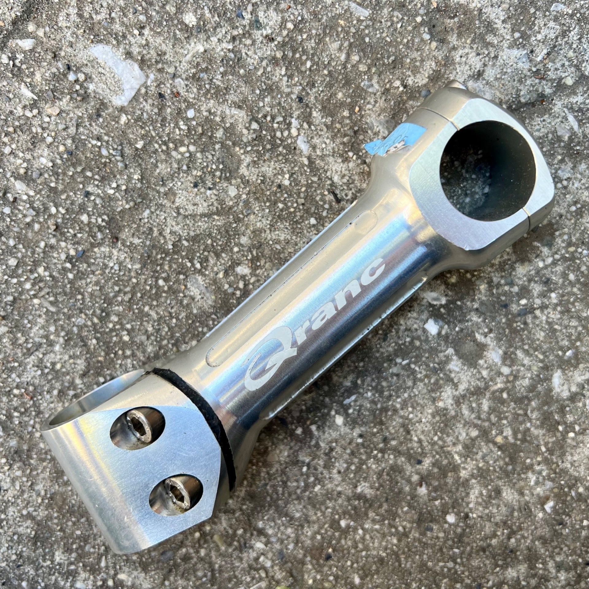 Qranc 125x25.4mm Stem 1 1/8” Threadless Silver Aluminum Vintage MTB Mountain 