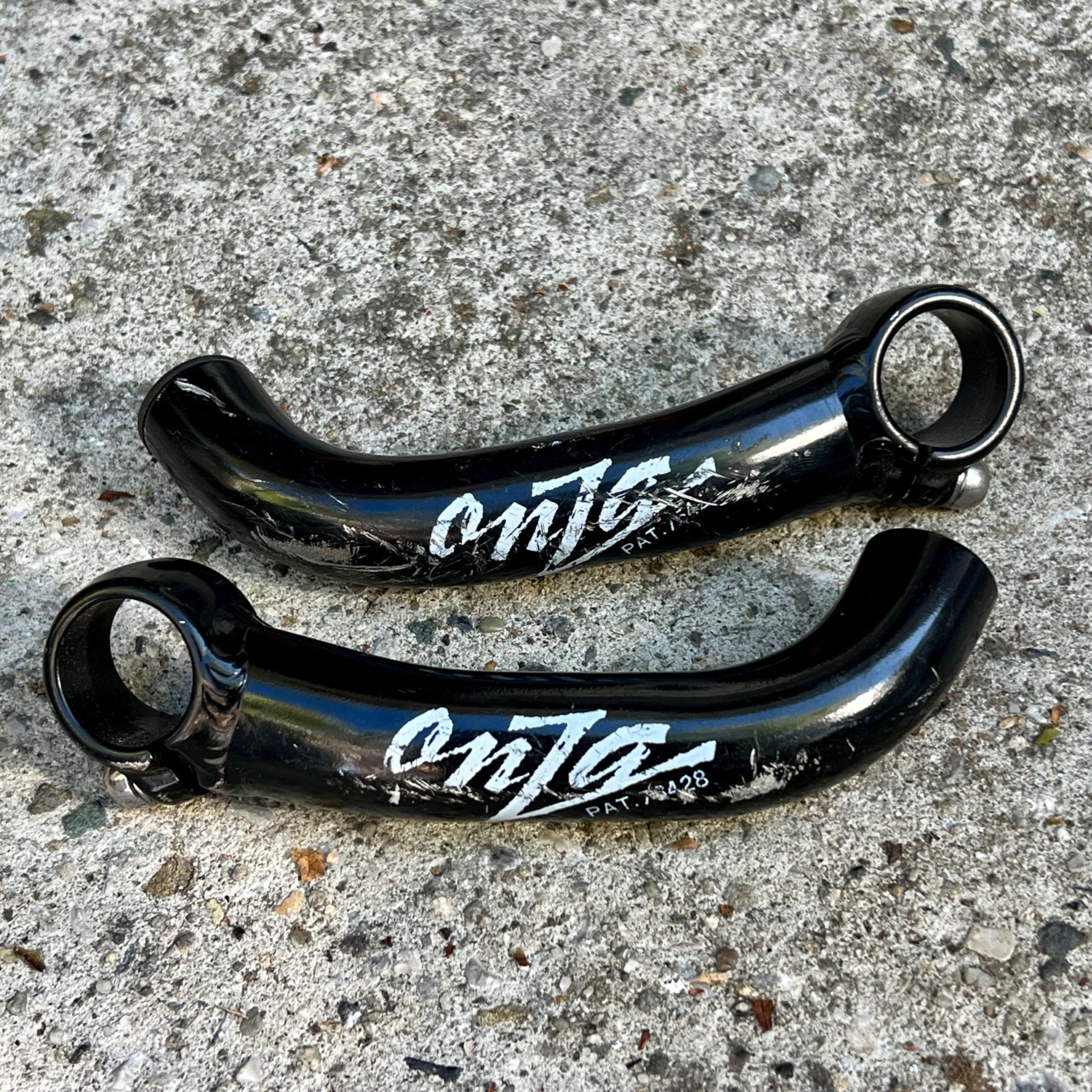 Onza Aluminum Bar Ends Black Vintage MTB Mountain Bike Angled Retro 22.2