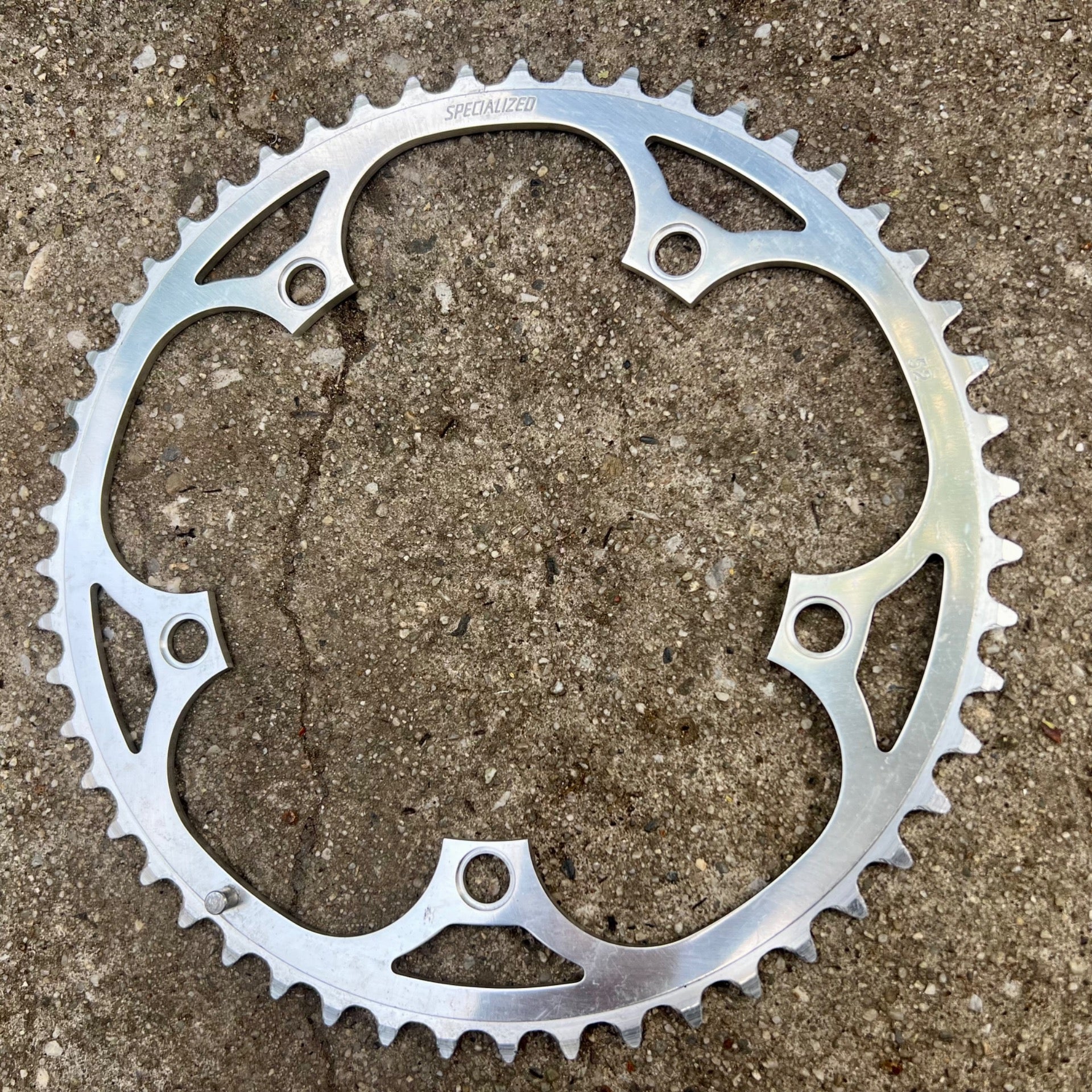 VGC Specialized 144 BCD 52T Chainring Silver Road Vintage Retro Track 5 Bolt