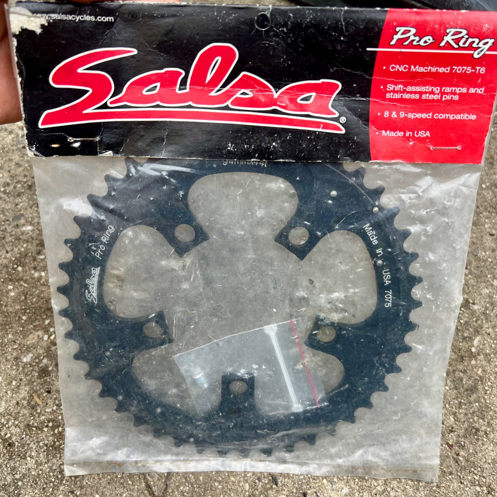 NOS Salsa 94 BCD 44T Pro Ring Chainring Black 5 Bolt Vintage Retro MTB Mountain 