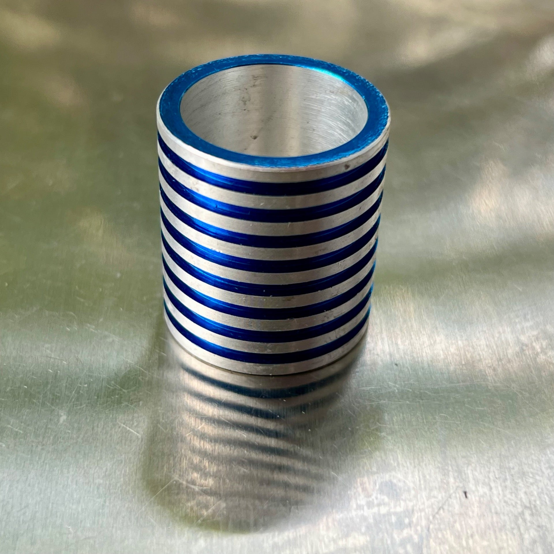 NOS 21.1mm 29mm Height BMX Stem Stiffener Flex Fighter Blue Silver Vintage