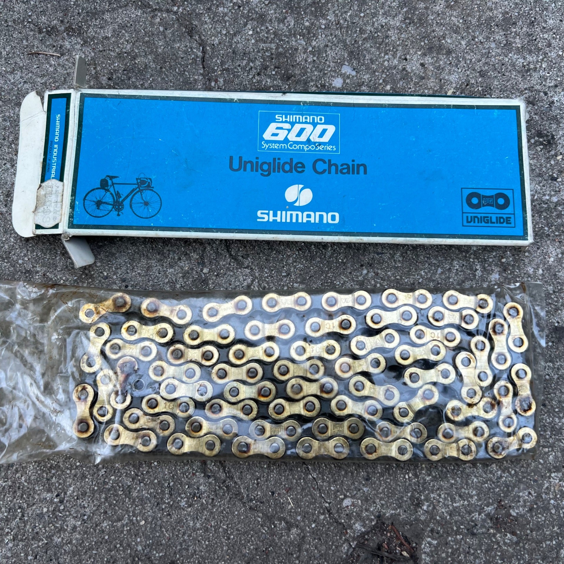 NOS Shimano 600 Uniglide Chain Gold 116L 6 Speed Vintage Road Touring Bike Retro