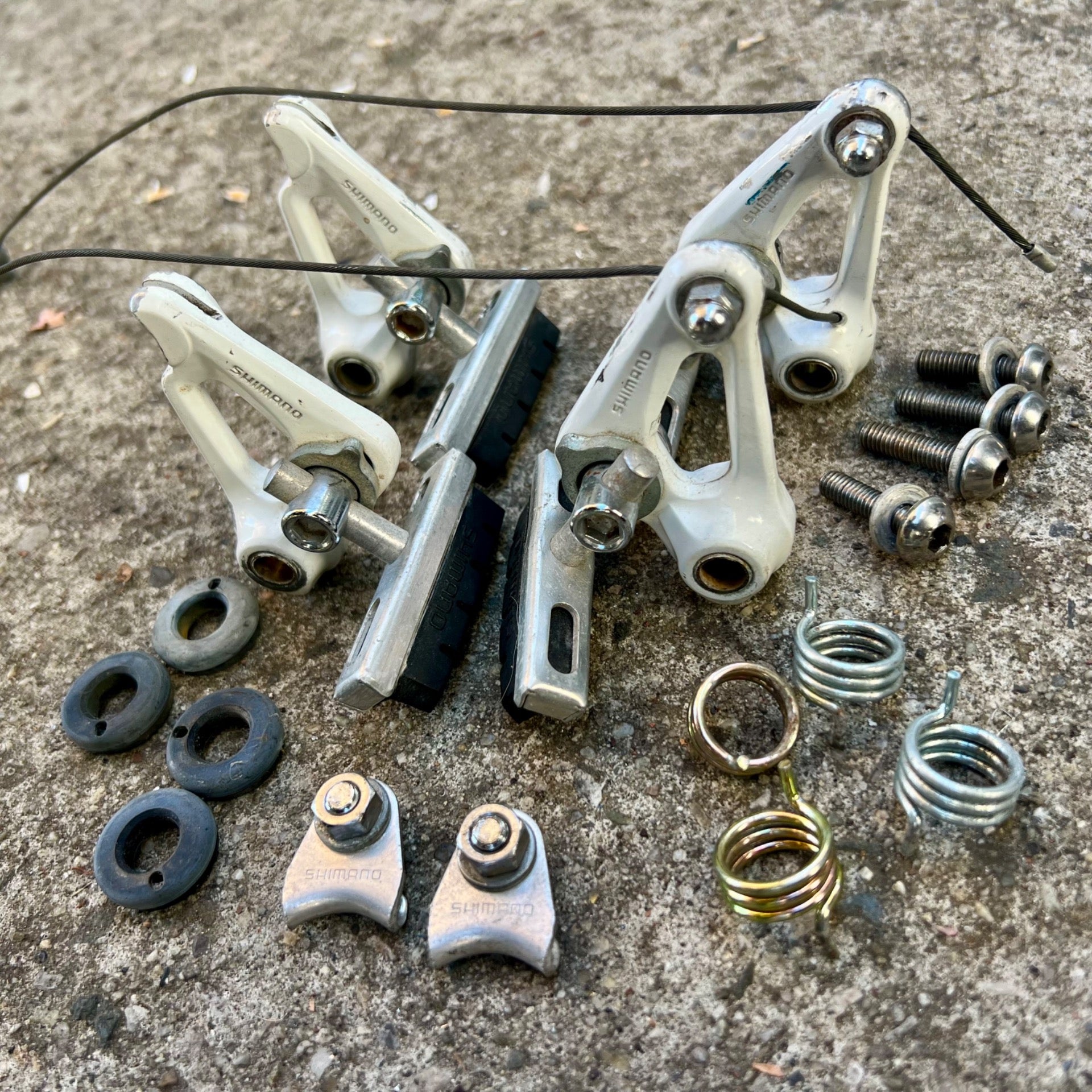 Shimano BR-AT50 Brakes Brake Set White Cantilver Vintage MTB Touring Retro ATB