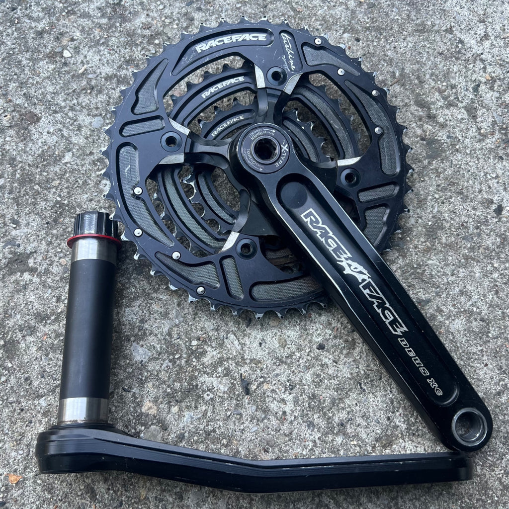 Raceface Deus XC Crankset 175mm 24mm GXP Spindle Black Mountain Bike Triple MTB 