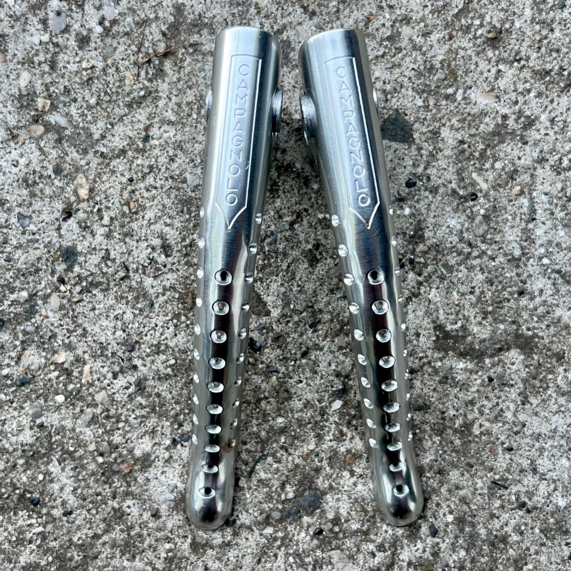 NOS Campagnolo Super Record Brake Levers Vintage Road Bike Silver Aluminum Campy