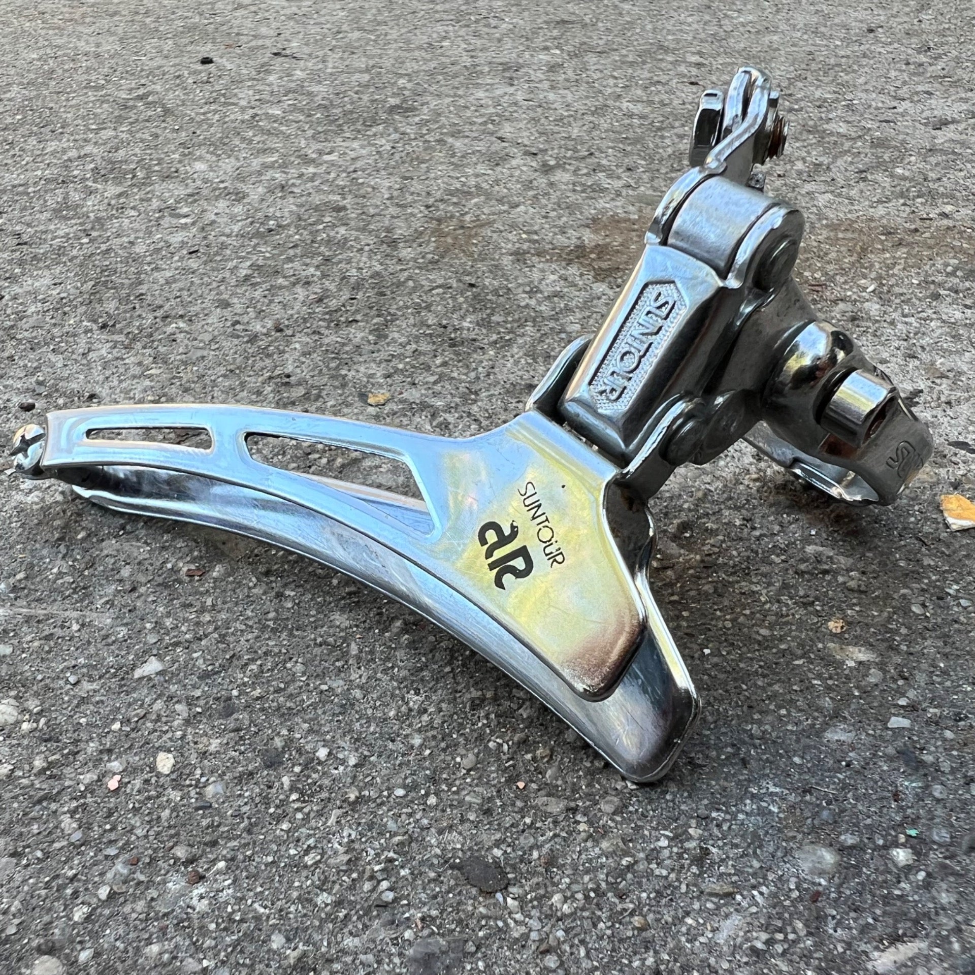 Suntour AR 28.6mm Bottom Pull Front Derailleur Double Vintage Road Retro Chrome