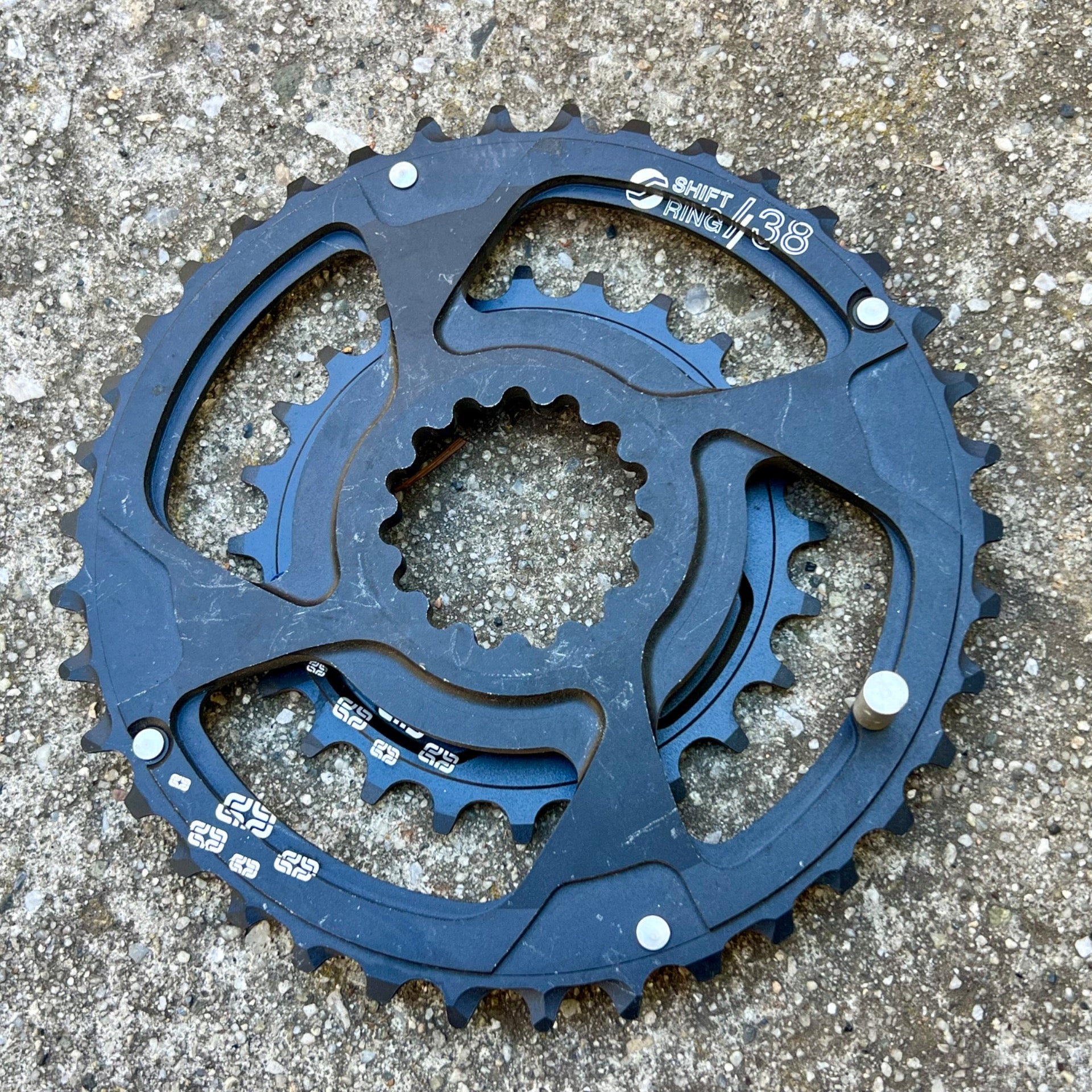e*thirteen 24/38T Shiftring 9/10 Speed Black MTB Mountain Bike Double 2x Ring