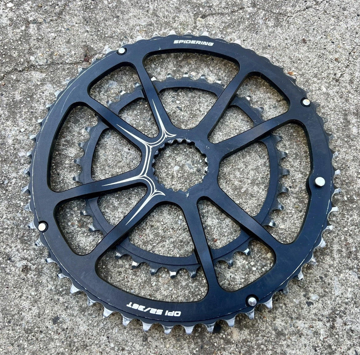 Cannondale OPI Spidering 52/36T Black Double Direct Mount Chainring Set Road