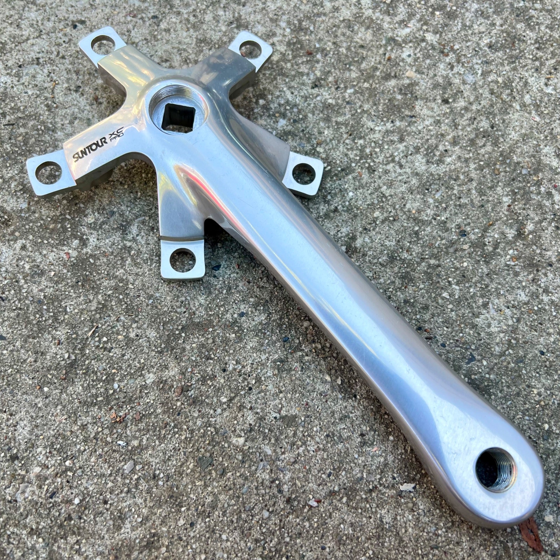 NOS Suntour XC PRO Drive Side Right Crankarm 110/74 BCD 175mm Silver Vintage