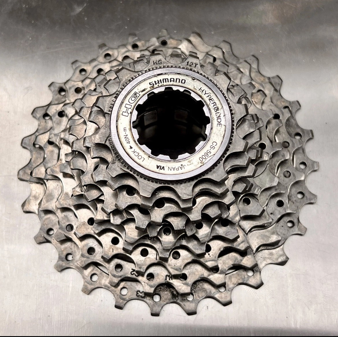 Shimano 105 5600 10 Speed Cassette 12-27T Road Gravel Bike Silver Hyperglide