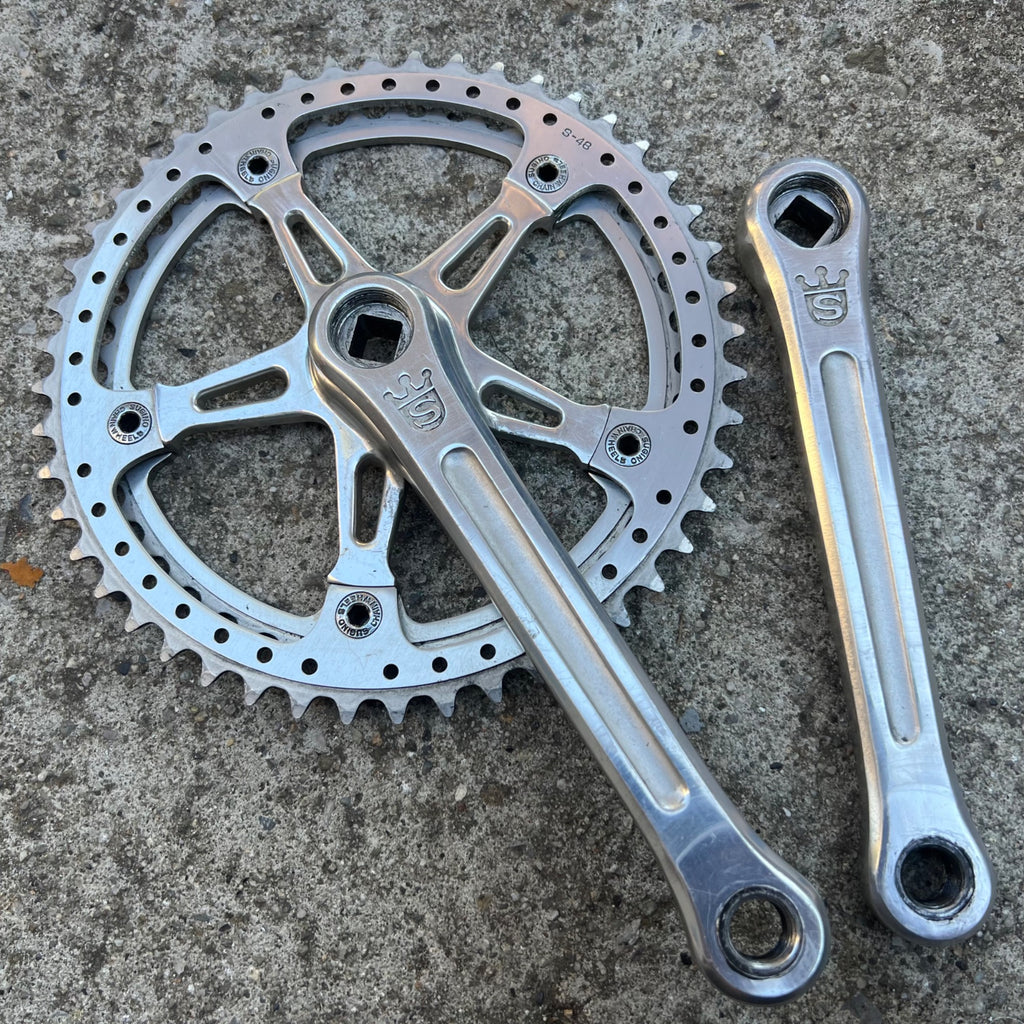 Sugino Mighty Crankset 171mm 48/42T Double Vintage Road Retro 144 BCD Drillium 
