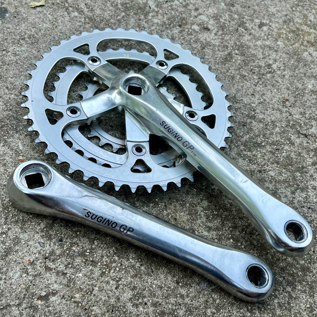 Sugino GP Triple Crankset 46/36/24 175mm Vintage MTB Gravel Silver Crankset ATB