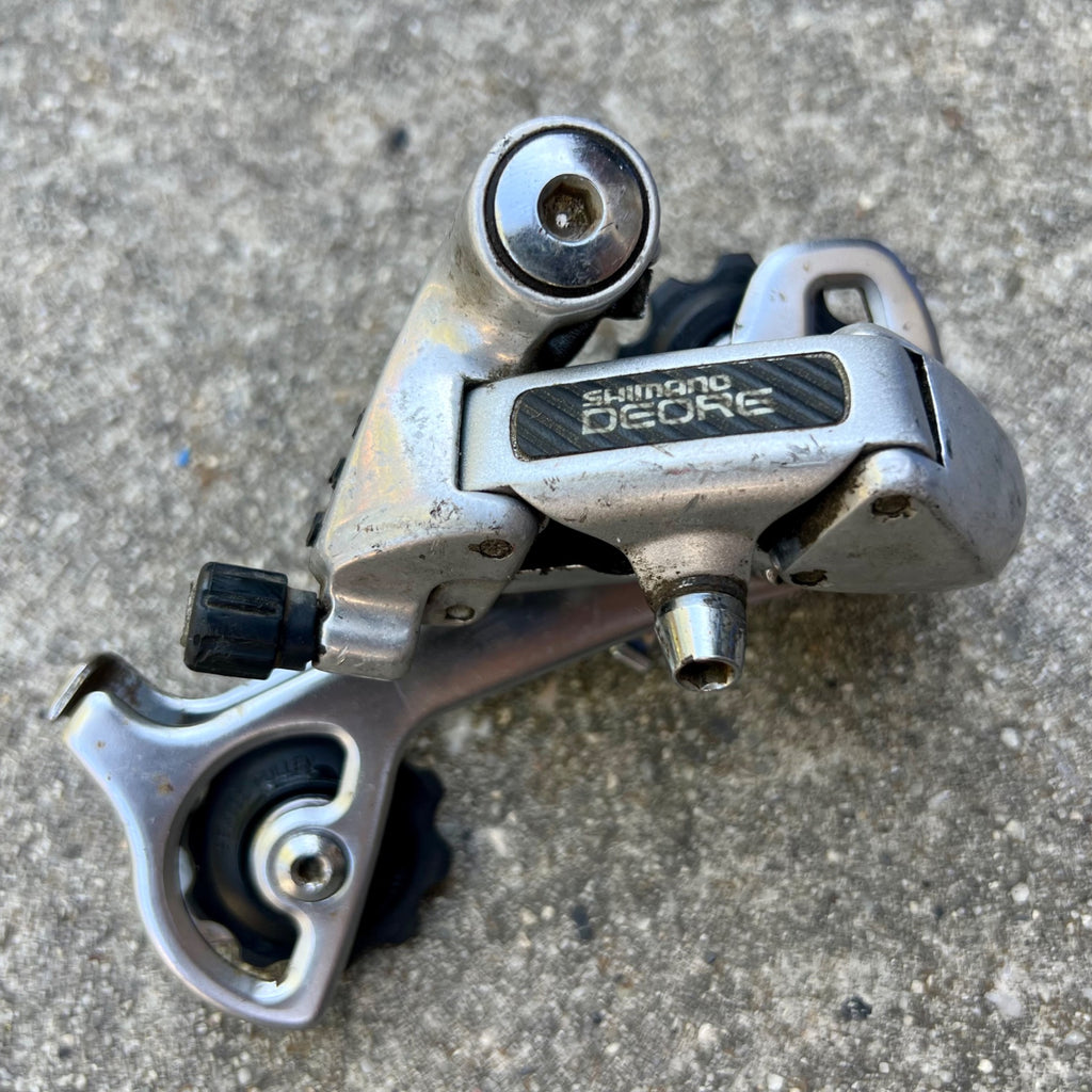 Used Shimano Deore RD-MT62 7 Speed Rear Derailleur Vintage MTB Touring Gray Silver-Bicycle Bin
