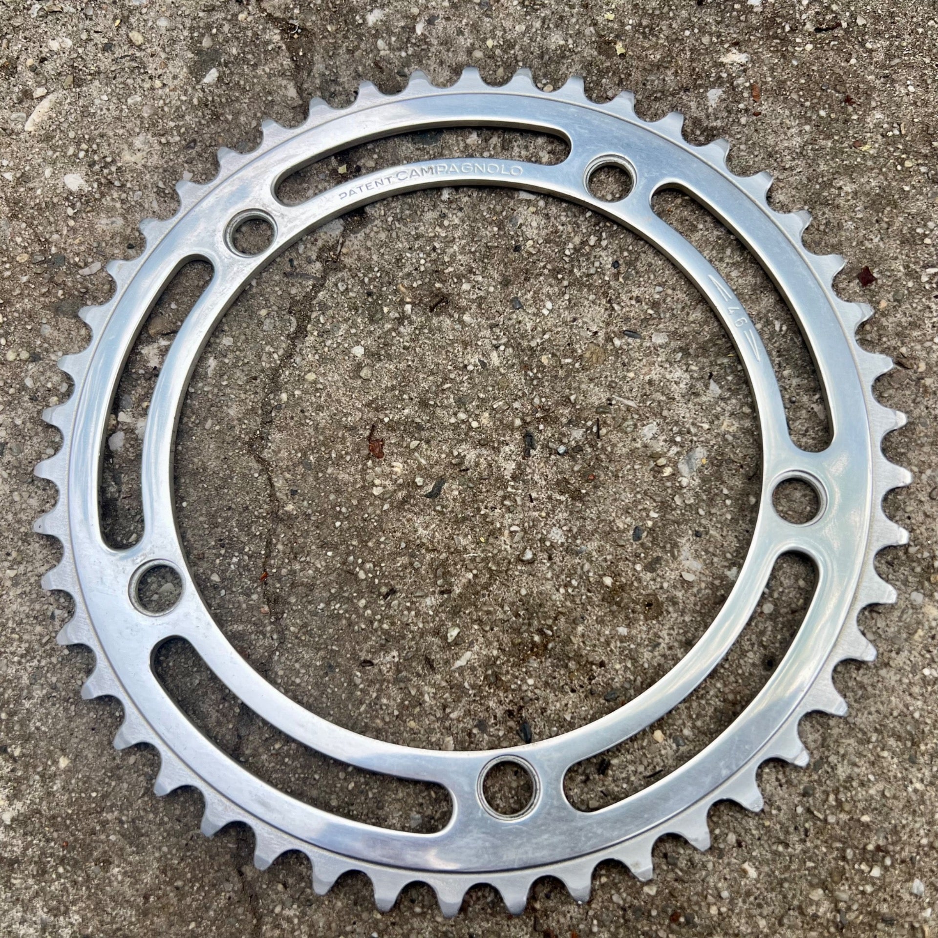 Campagnolo 144 BCD 46T Chainring Vintage Retro Road Track Silver Campy 5 Bolt 