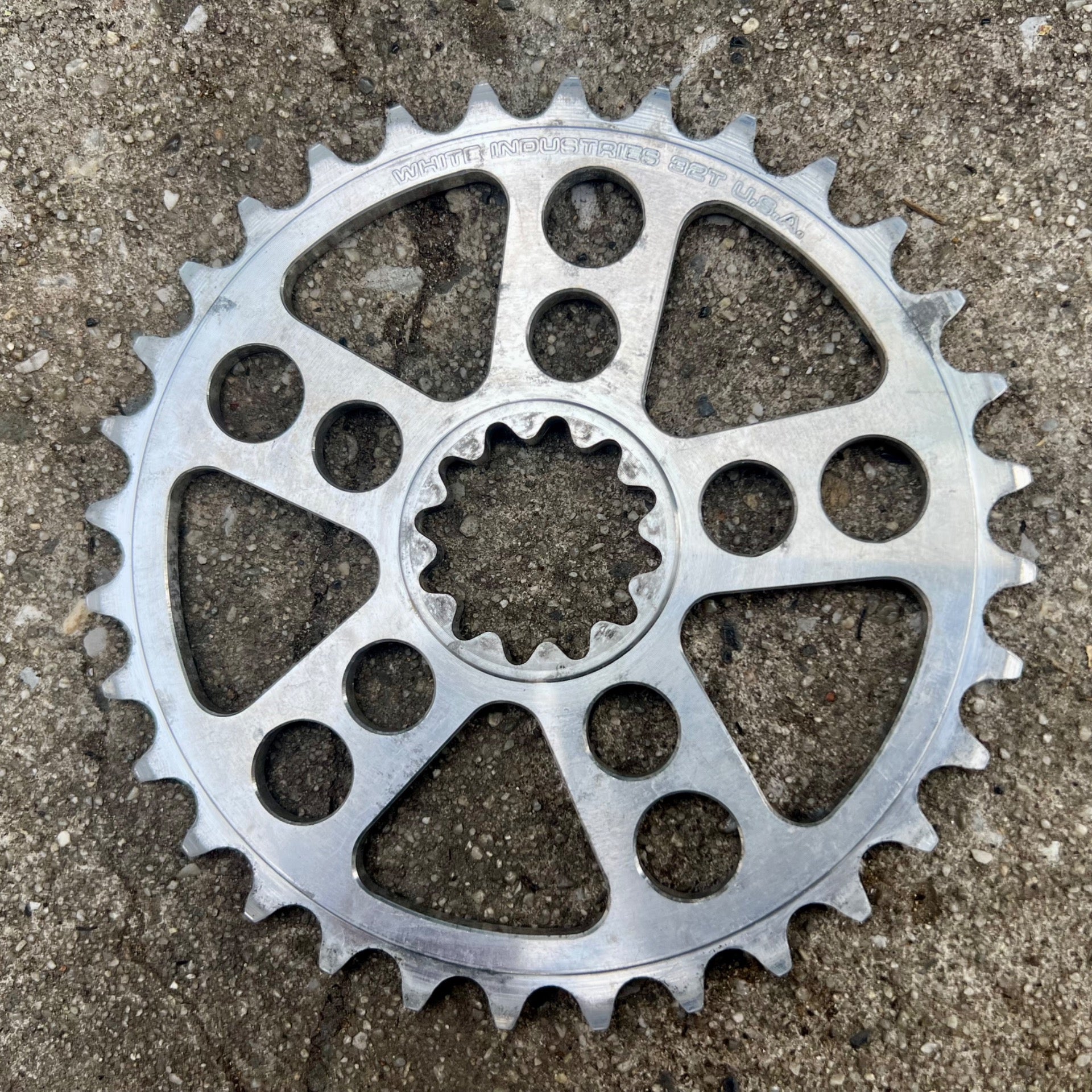 White Industies 32T ENO Chainring Silver Vintage Mountain Bike MTB Gravel Retro 