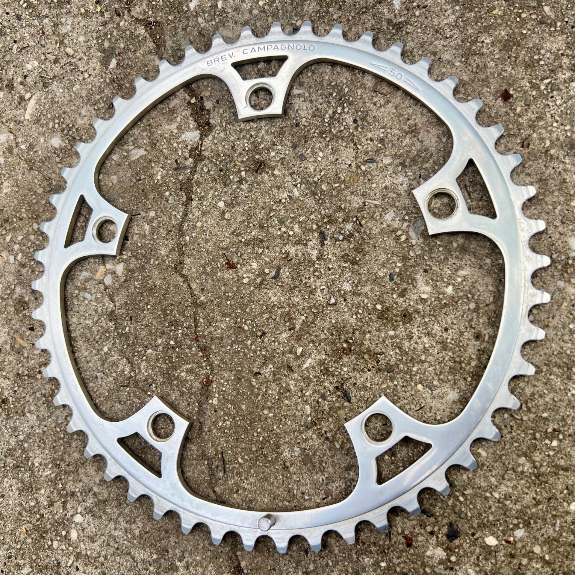 NOS Campagnolo 144 BCD 50T Chainring Vintage Retro Road Track Bike Silver Big 
